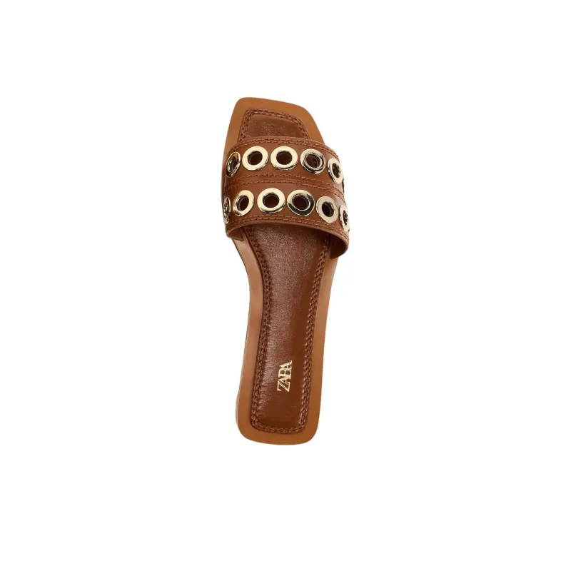 ZARA Slip Resistant Odor Resistant Slide Slippers Women's Brown-3