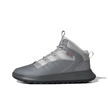 Adidas Slip Resistant Warm Mid Top Vintage Basketball Shoes Unisex Gray