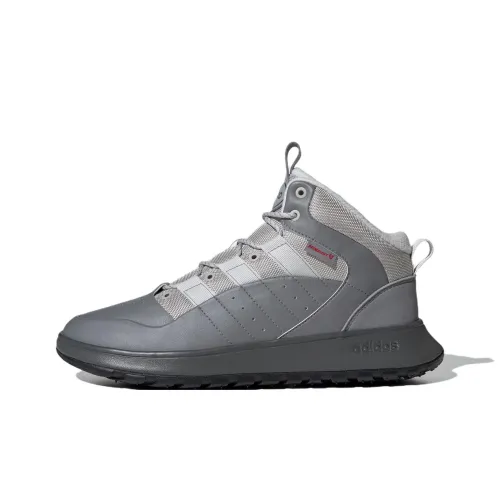 Adidas Slip Resistant Warm Mid Top Vintage Basketball Shoes Unisex Gray