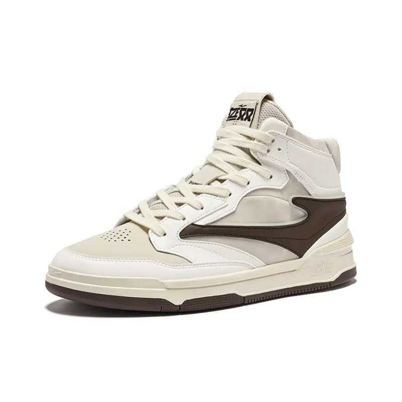 Erke No. 3 Single Skateboard Shoes Men High Top Pumice Gray Microcrystal White-2