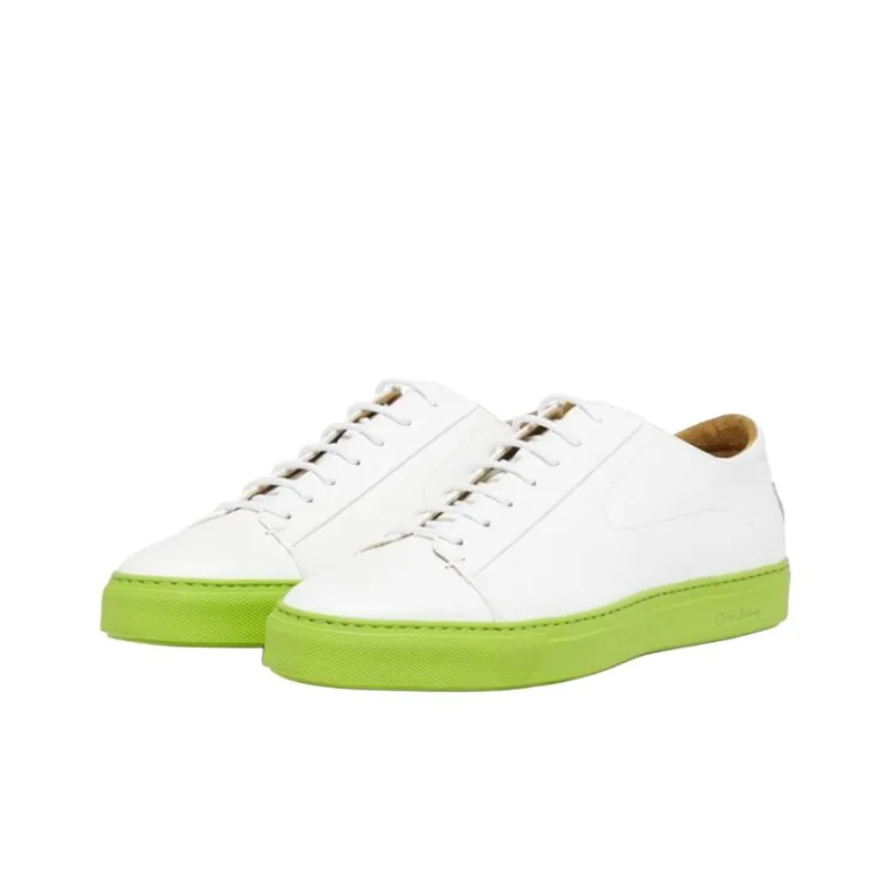 Oliver Sweeney Low-Top Skateboard Shoes Men's White Green-2
