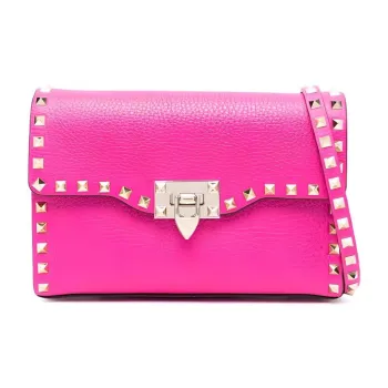 Valentino Cow Leather Crossbody Bag, Shoulder Bag Women's Rose Red