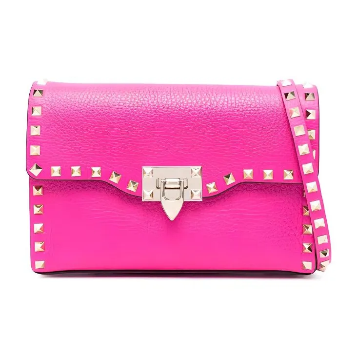 Valentino Cow Leather Crossbody Bag, Shoulder Bag Women's Rose Red-0