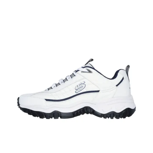 Skechers After Burn Anti-Slip Wear-Resistant Low-Top Casual Shoes Men's White Blue