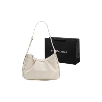 PINK·LAND PU Shoulder Bag Regular Women's White/Black
