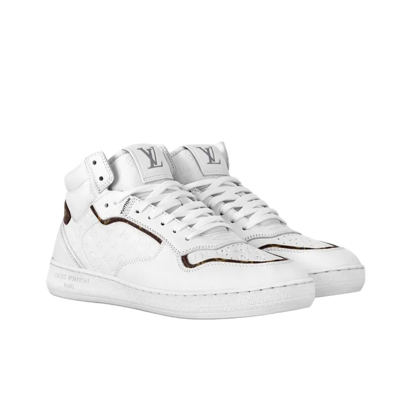 LOUIS VUITTON Stadium Mid Top Skateboard Shoes Women's White-2