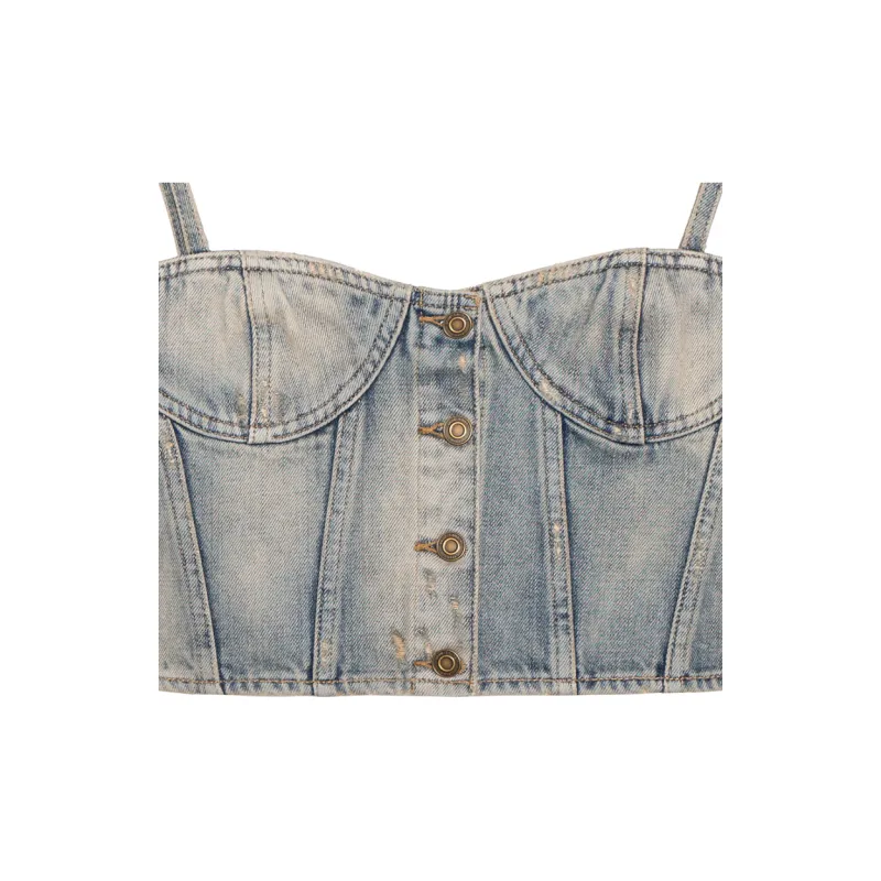SAINT LAURENT SS22 Camisole Women's Light Blue-5