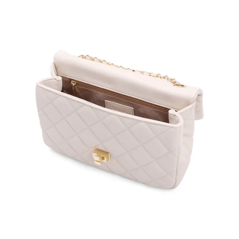 BELLE Artificial Leather Shoulder Bag Trumpets Women's Solid Color Plain-3