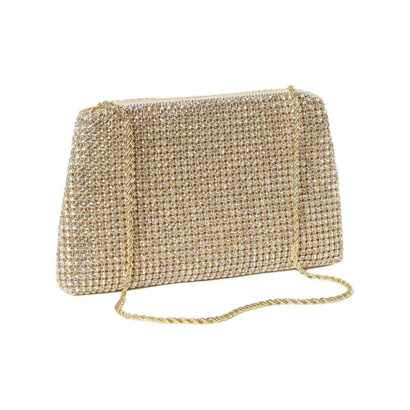 Loeffler Randall Cotton One Shoulder Crossbody Clutches Women's Gold-1