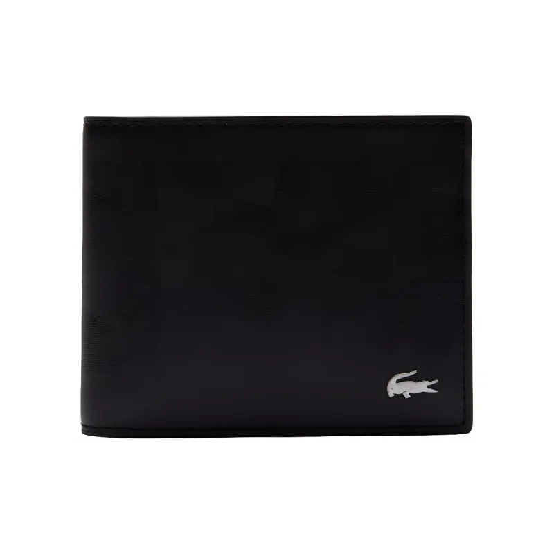 LACOSTE Calfskin With Leather Wallet Regular Men's Black-0