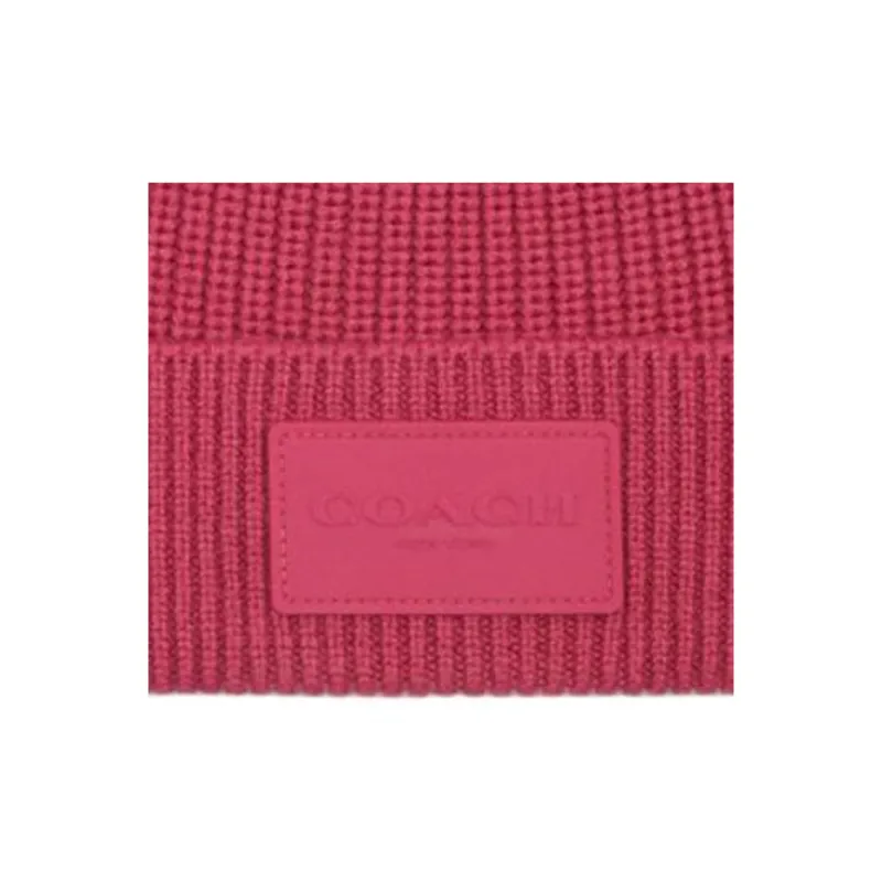 COACH Milu Wool Beanies Unisex Rose Red-2