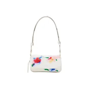 Desigual PU Shoulder Bag, Crossbody Bag, Handbag Trumpets Women's White Print