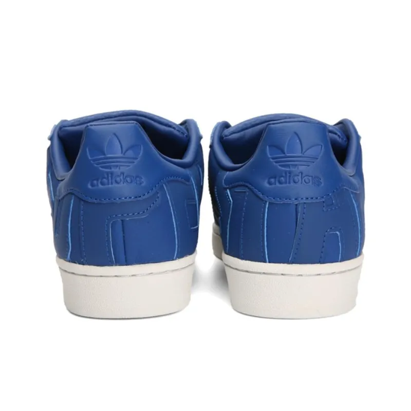 Adidas Originals SUPERSTAR Anti Slip Wear Resistant Low Top Skateboard Shoes Men's Blue White-3