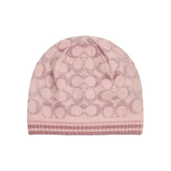 COACH Wool Beanies Women's Pink Carnation