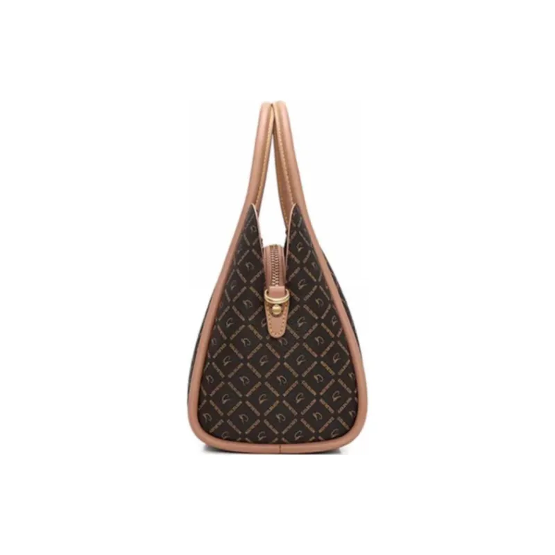 GOLDLION PVC Tote Bag Shopping Bag Shoulder Bag Crossbody Bag Handbag Small Size Women's Khaki-4