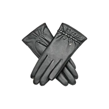 PIERRE CARDIN Sheepskin Goatskin Gloves Women's Black