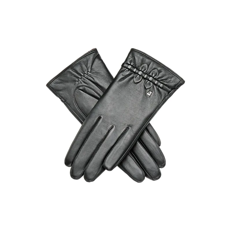PIERRE CARDIN Sheepskin Goatskin Gloves Women's Black-0