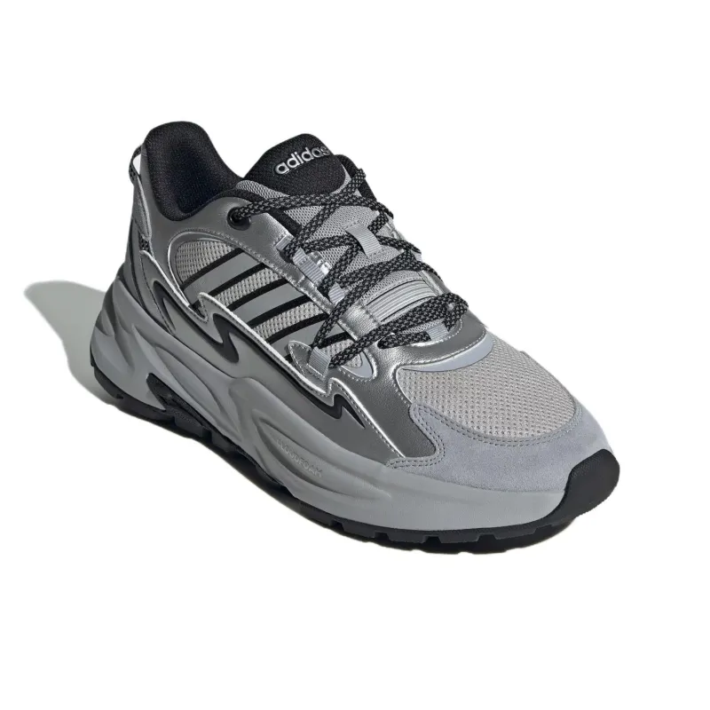 Adidas Ozwave Slip Resistant Low Top Chunky Sneakers Unisex Silver Gray-1
