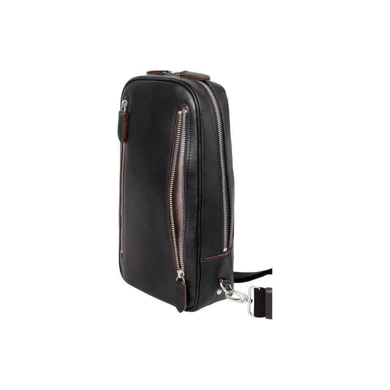 SAMSONITE Cow Leather Sling Bags Crossbody Bags Unisex Black-2