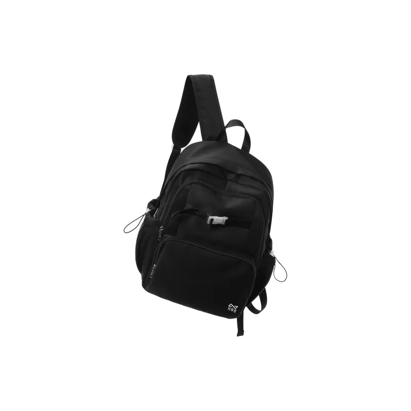QING QI ZHE Fabric Backpacks Regular Unisex White Brown/Gray Purple/Black-17