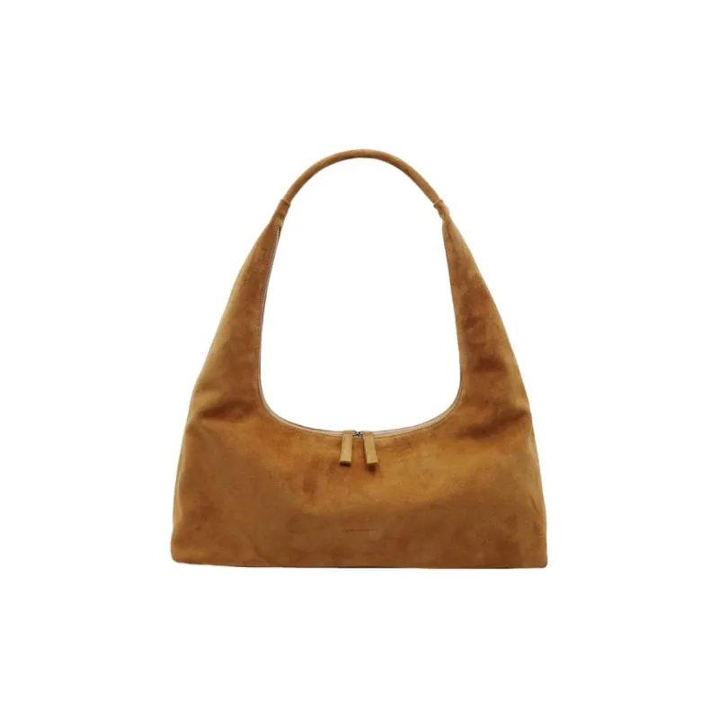 MARGE SHERWOOD Suede Cow Leather One Shoulder Handbags Medium Size Women's Dark Khaki-0