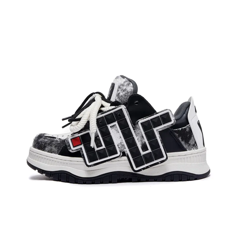 MC DOS Gourmand Snake Puffy Shoes Anti Slip And Wear Resistant Height Increasing Low Top Skateboard Shoes Unisex Black-0