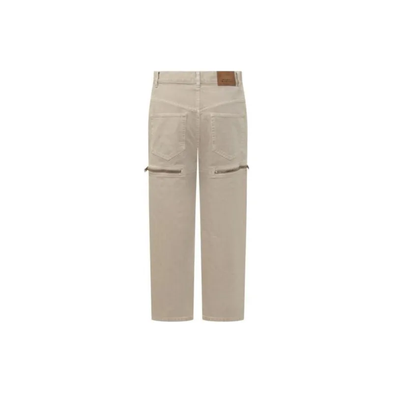 ISABEL MARANT Logo Patch Zip Detailed Jeans-1