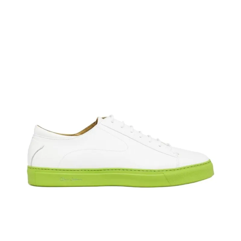 Oliver Sweeney Low-Top Skateboard Shoes Men's White Green-1