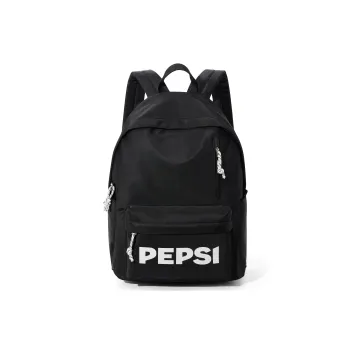 Pepsi Fabric Backpack Laptop Bag Unisex Black/Black White