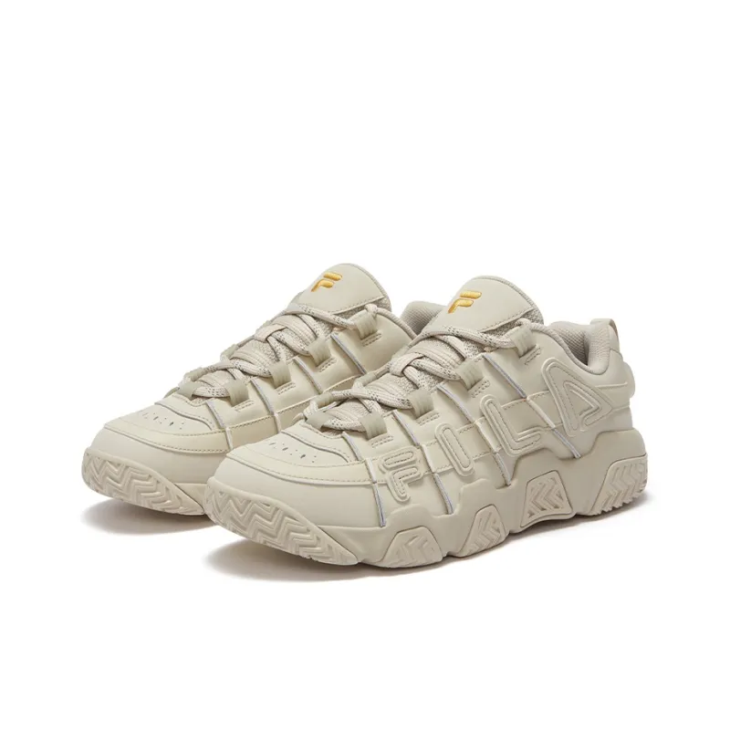 FILA FUSION BARRICADE Puffy Shoes Wear Resistant Low Top Vintage Basketball Shoes Men's Yellow-2