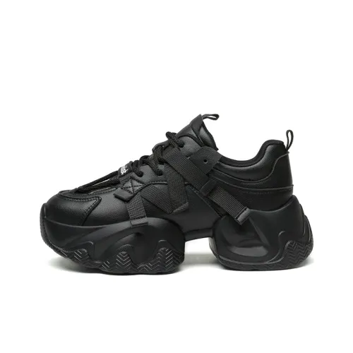 DUSTO Abrasion Resistant Height Increasing Low Top Chunky Sneakers Women's