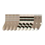 4 Light Coffee Stripes+4 Wide Stripes+2 Light Coffee M