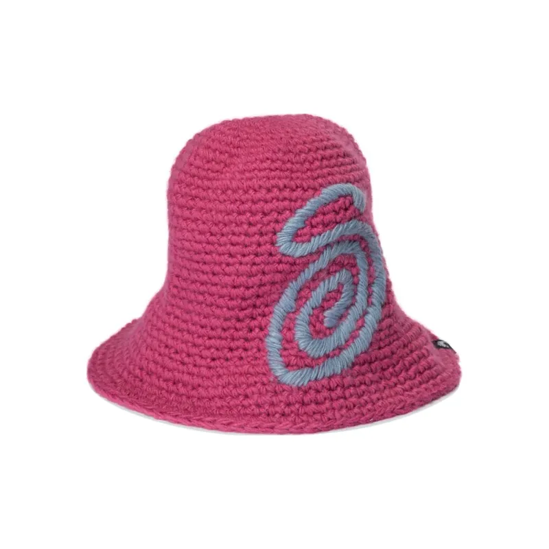 Stussy Knitted Fabric Bucket Hats Men's Pink-2