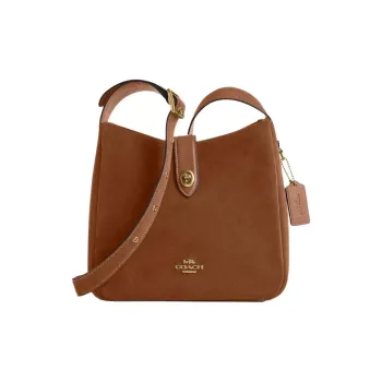 COACH Hadley Suede Shoulder Bag, Crossbody Bag Medium Size Women's Brown