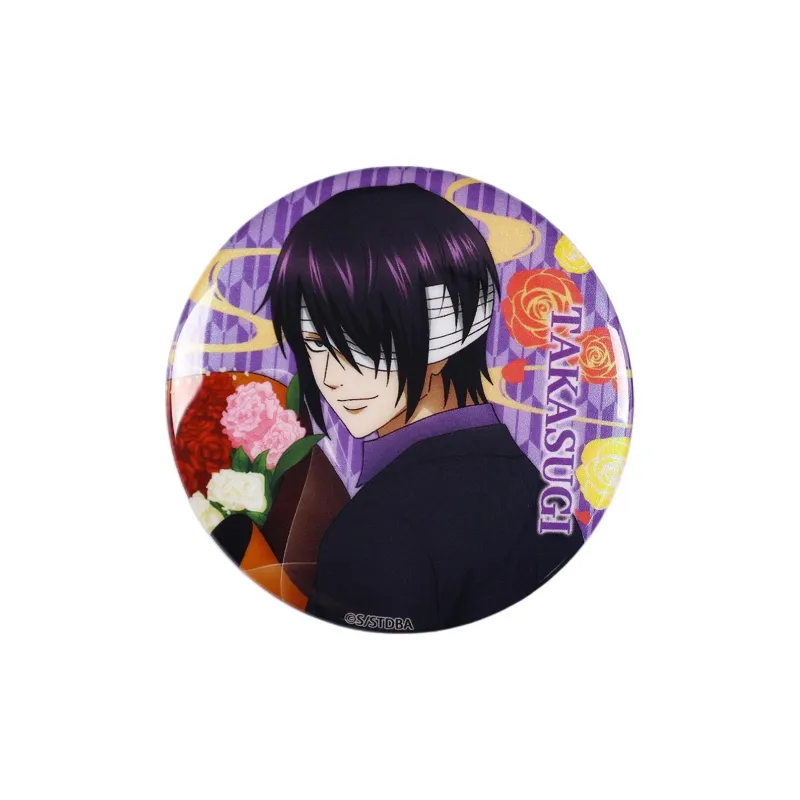 BOOM COMIC Gintama Double Flash Badge Gintoki Sakata Shinsuke Takasugi Toushirou Hijikata Badges-1
