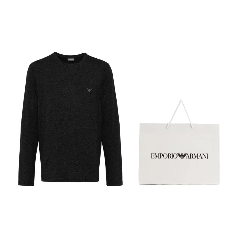 EMPORIO ARMANI Logo embroidered Crew neck Jumper-2