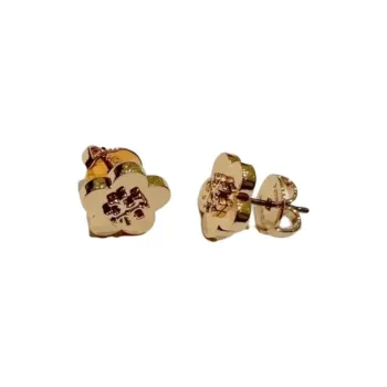 TORY BURCH Brass Stud Earrings Unisex Gold