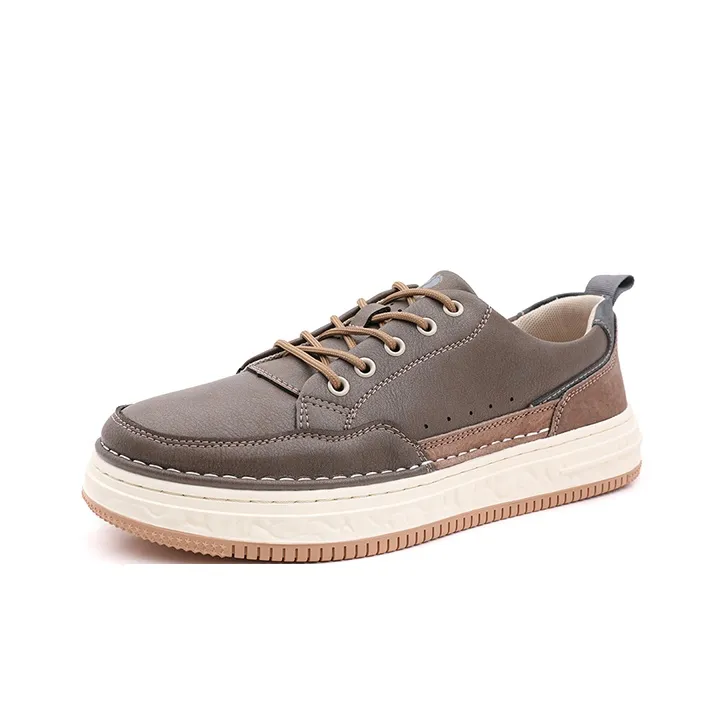 HANG TEN Slip Resistant Low Top Skateboard Shoes Men's Gray-1