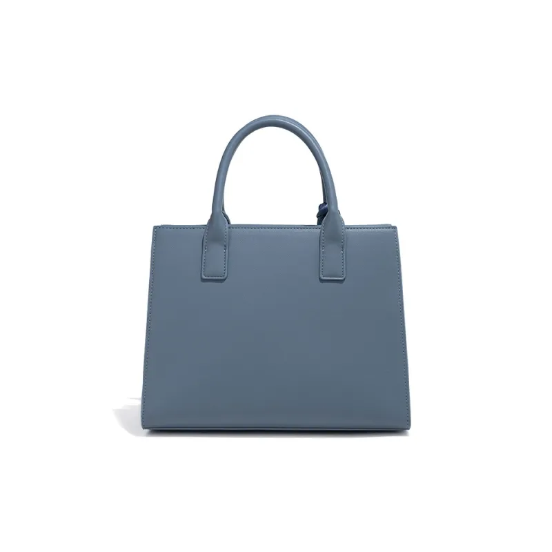 CLEVER& KETCH PU Portable Tote Crossbody Bag Shoulder Bag Medium Size Women's Blue/Ecru-4