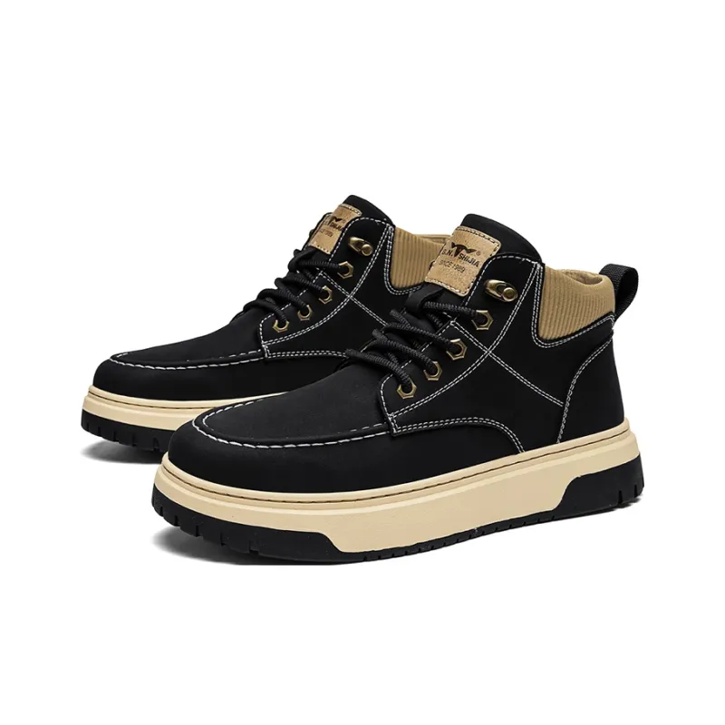 G.N.SHIJIA Wear Resistant Wide Coverage Lightweight High Top Casual Shoes Men's-2