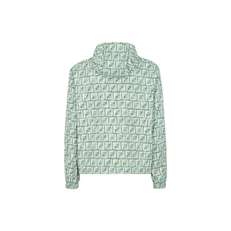 FENDI FF print Reversible Hooded Jacket-3