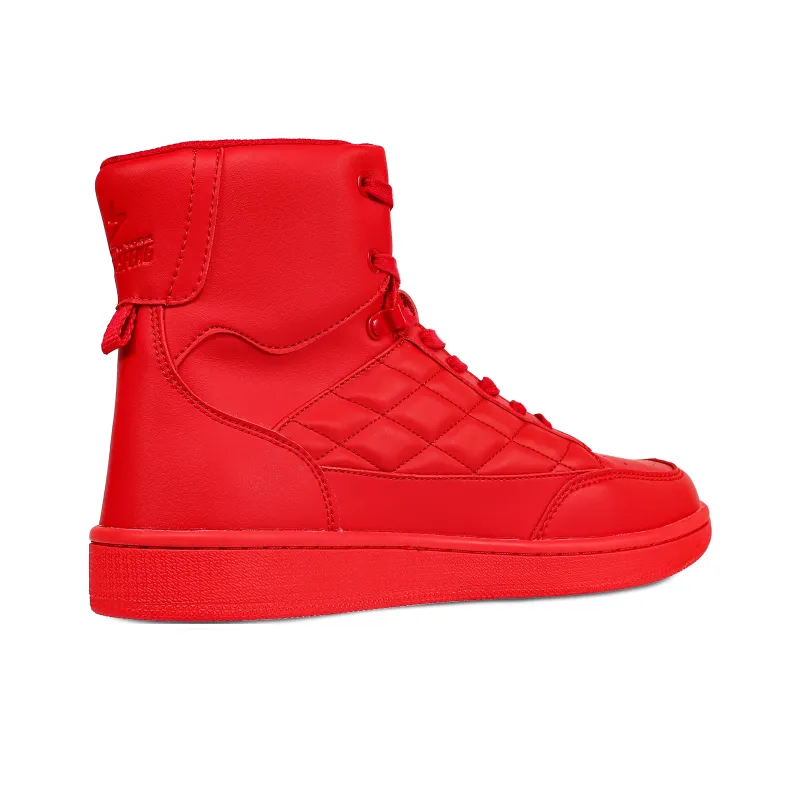 SOULSFENG Slip Resistant Water Resistant And Wear Resistant High Top Skateboard Shoes Men's Red-2