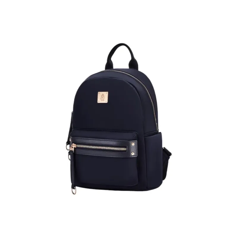 Hush Puppies Fabric Backpack Medium Size Women's Black/Blue-6