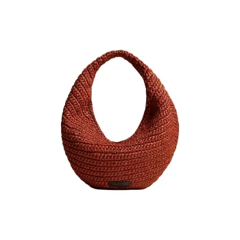 KHAITE Raffia Handbag Medium Size Women's Brown