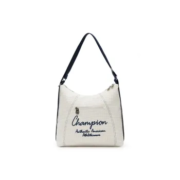 Champion Fabric Shoulder Bag Double Shoulder Classic Minimalist Style Individual Regular Unisex Dark Gray/Ecru/Black