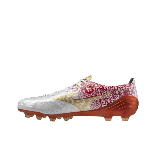 Mizuno Alpha Anti Slip Wear Resistant Soccer Shoes Unisex White Red