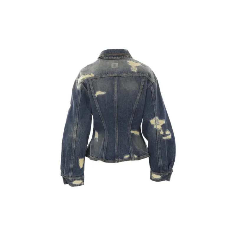 MARC JACOBS The Rip And Repair Fluted Denim Jacket-1