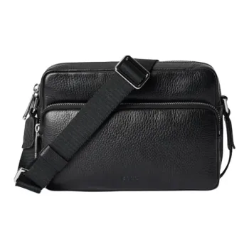 Ecco Cow Leather Camera Bag Shoulder Bag Crossbody Bag Small Size Women's Black