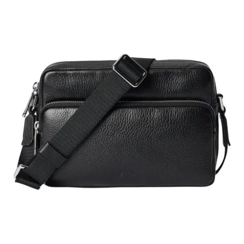 Ecco Cow Leather Camera Bag Shoulder Bag Crossbody Bag Small Size Women's Black