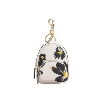 COACH Refined Pebbled Leather Backpack Hanging Accessory Mini Women's Chalk Multicolor